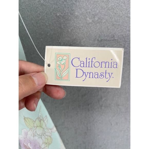 NWT California Dynasty Lingerie Sz L Teddy Thong Set Floral Green Fairy Romantic - Picture 8 of 13